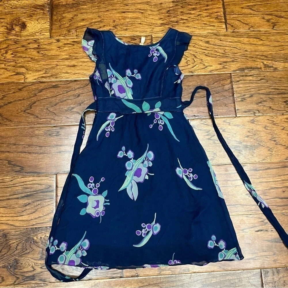 Maeve‎ by Anthropologie Silk Chiffon Pintura Floral Dress